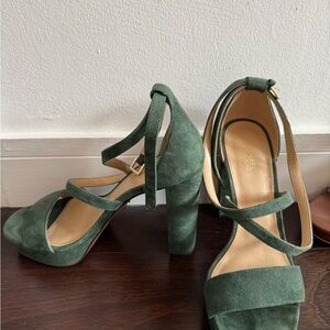 Michael Kors Forest Green Suede Heels